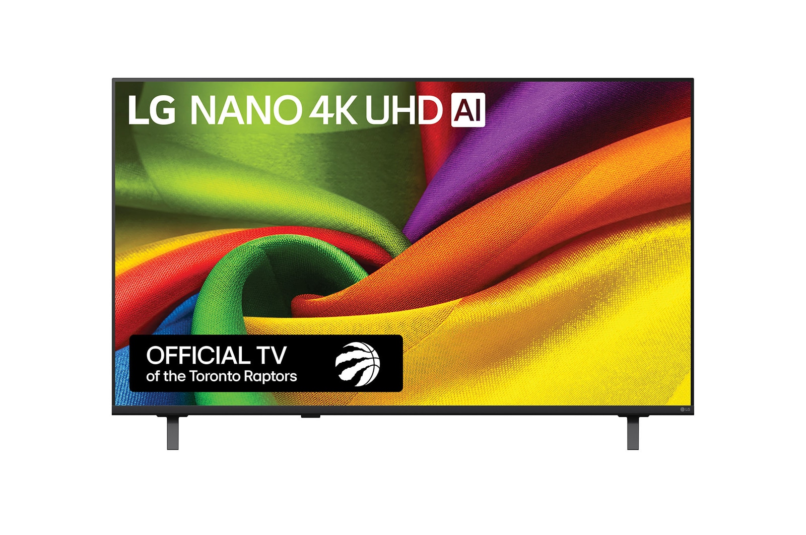 Front view of 43 inch LG NANO 4K UHD AI NU85 Smart TV 2026 43NU850BPUC